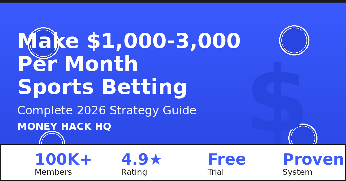 How to Make $1,000-3,000/Month Sports Betting (2026 Beginner’s Guide)